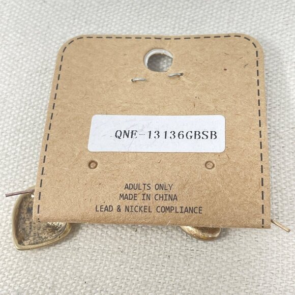 Story by Davinci Heart Earrings Burnished Gold-Tone Dangle‎ Love Dainty Coquette - Picture 4 of 4